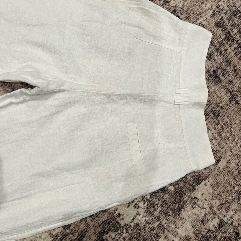 Mango White Wide-Leg Pants Size 4